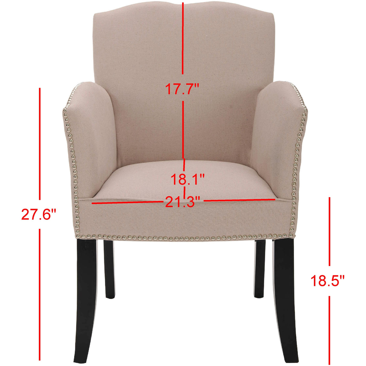 SAFAVIEH Veloudo Tan Linen Arm Chair - 24" x 25" x 36.2" - 24Wx25Dx36H