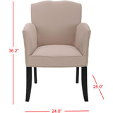 SAFAVIEH Veloudo Tan Linen Arm Chair - 24" x 25" x 36.2" - 24Wx25Dx36H