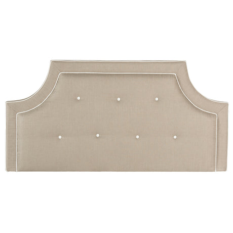 SAFAVIEH Venessa Smoke/ White Piping Upholstered Arched Headboard (King)