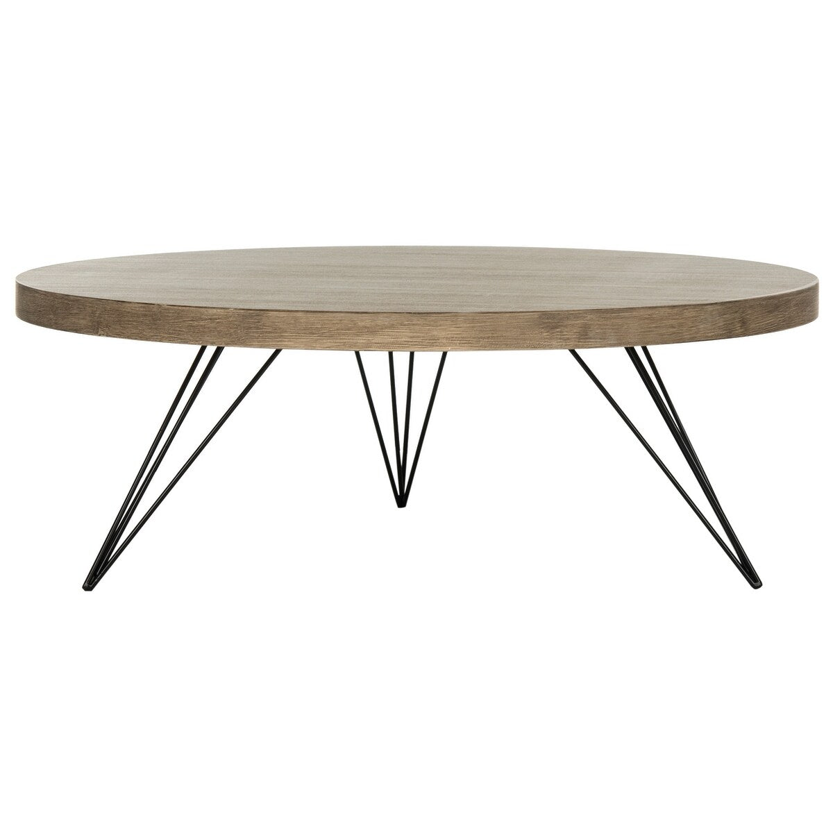 SAFAVIEH Vernetta Light Grey / Black Coffee Table - 35.4" x 35.4" x 12.6" - 35Wx35Dx13H