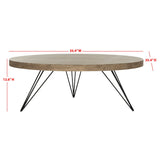 SAFAVIEH Vernetta Light Grey / Black Coffee Table - 35.4" x 35.4" x 12.6" - 35Wx35Dx13H