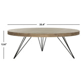 SAFAVIEH Vernetta Light Grey / Black Coffee Table - 35.4" x 35.4" x 12.6" - 35Wx35Dx13H