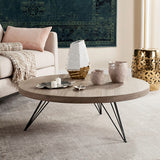 SAFAVIEH Vernetta Light Grey / Black Coffee Table - 35.4" x 35.4" x 12.6" - 35Wx35Dx13H