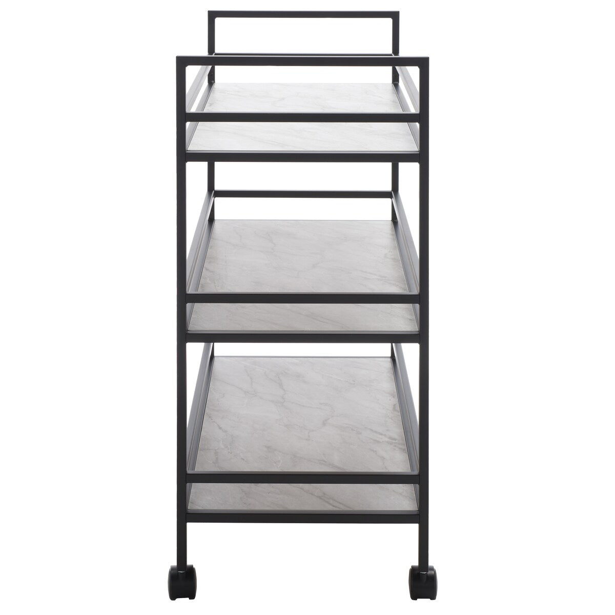 SAFAVIEH Vertie 3 Tier Bar Cart - 34" L x 16" W x 36" H - 34Wx16Dx36H