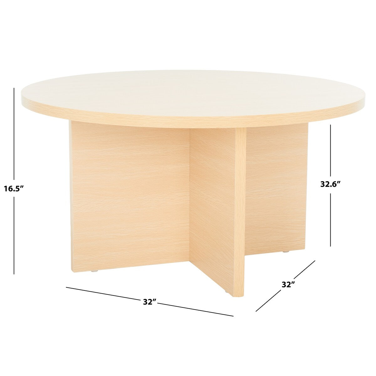 SAFAVIEH Veselinka Modern Round Coffee Table - 32 In. W x 32 In. D x 16 In. H - 32Wx32Dx16H