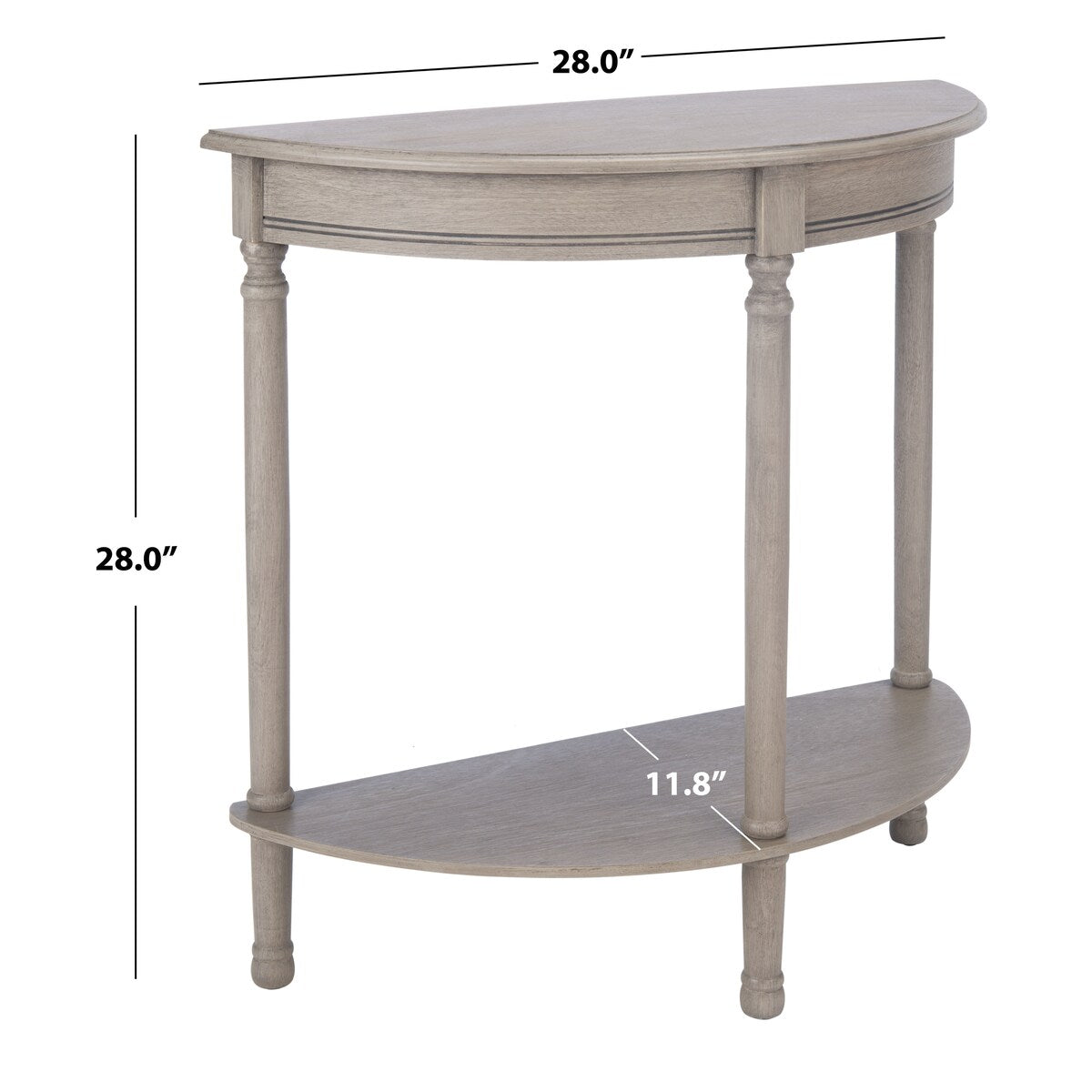 SAFAVIEH Veva Half Moon Console Table - 28" W x 11.8" L x 28" H - 28Wx12Dx28H