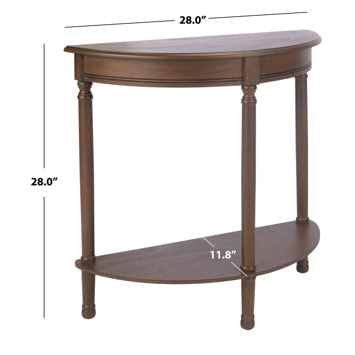 SAFAVIEH Veva Half Moon Console Table - 28" W x 11.8" L x 28" H - 28Wx12Dx28H