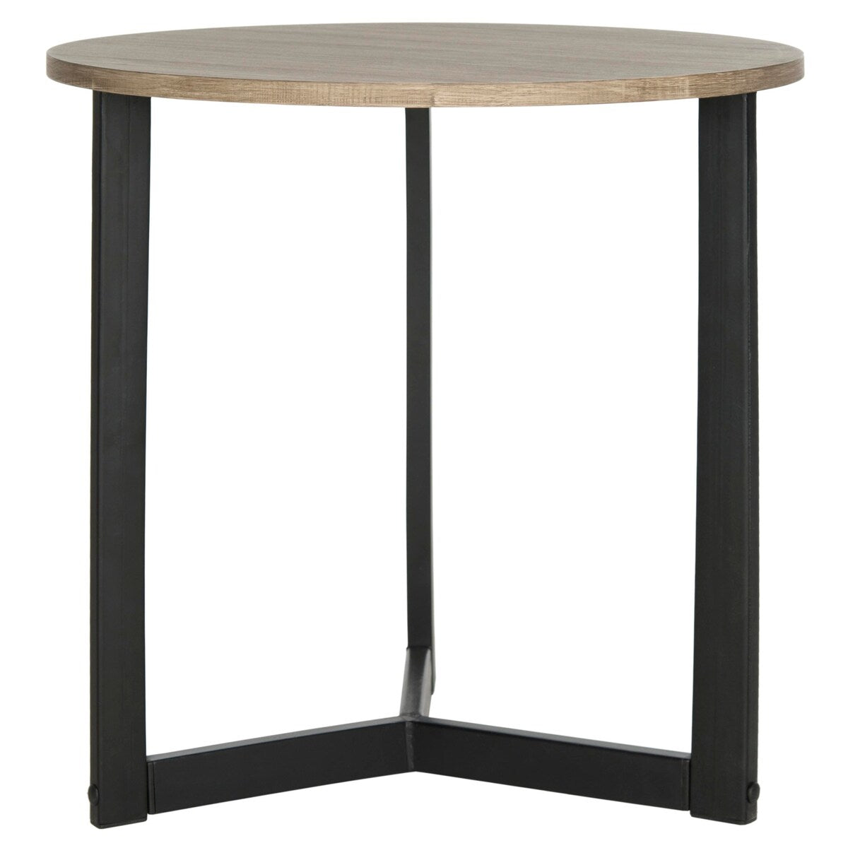 SAFAVIEH Vicki Mid-Century Modern Wood Oak/ Black End Table - 22.8" x 22.8" x 22.8" - 23Wx23Dx23H