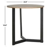 SAFAVIEH Vicki Mid-Century Modern Wood Oak/ Black End Table - 22.8" x 22.8" x 22.8" - 23Wx23Dx23H