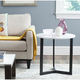 SAFAVIEH Vicki Mid-Century Modern Wood Oak/ Black End Table - 22.8" x 22.8" x 22.8" - 23Wx23Dx23H