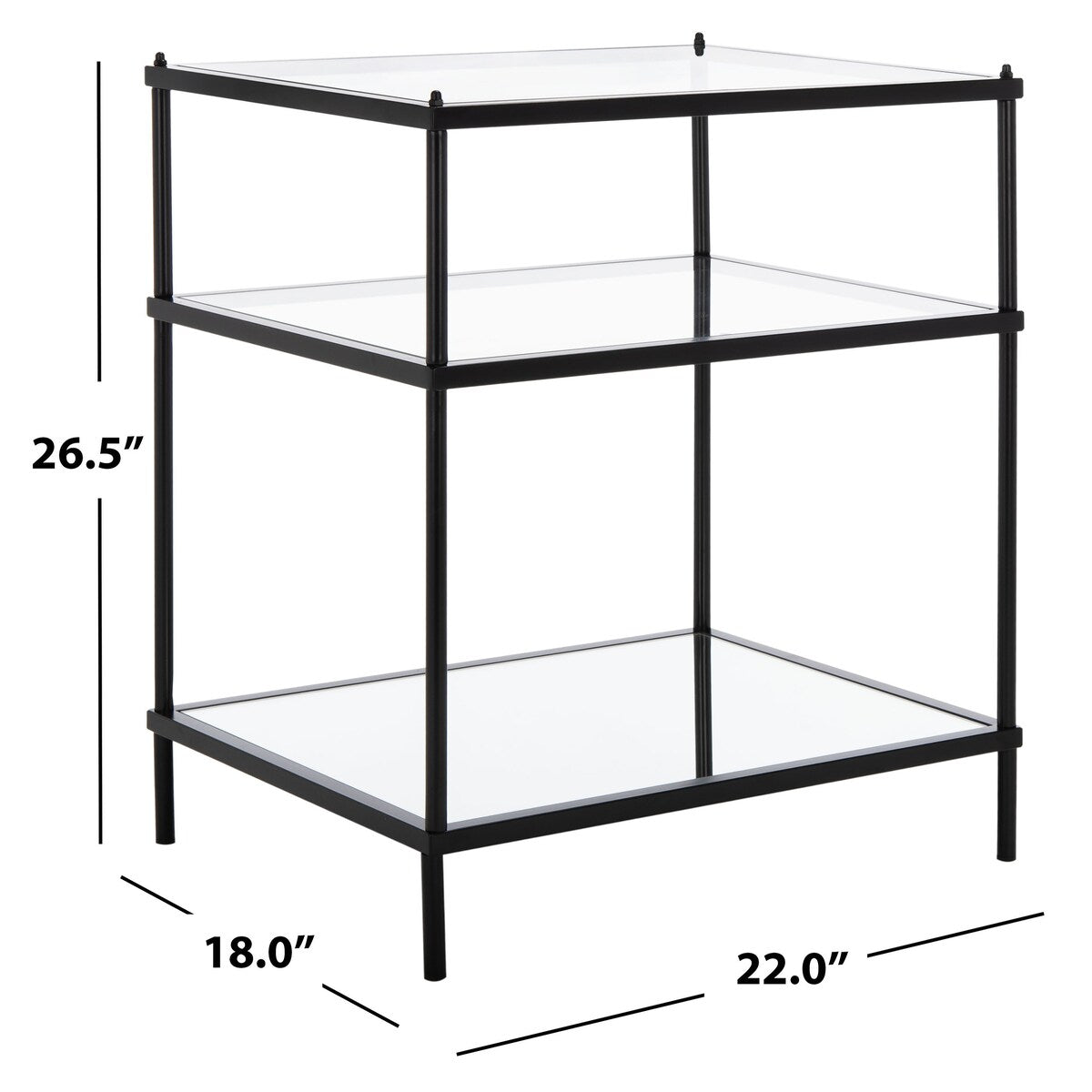 SAFAVIEH Vida 3-Tier Accent Table - 22" W x 18" D x 27" H - 22Wx18Dx27H