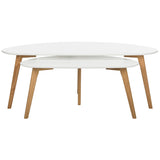 SAFAVIEH Vikki Double White Coffee Table - 47.2" x 23.6" x 17.7" - 47Wx24Dx18H