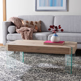 SAFAVIEH Vira Glass Rectangular Coffee Table - 43.3" W x 23.6" L x 15.7" H - 43Wx24Dx16H