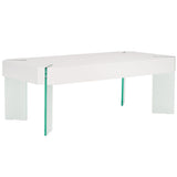 SAFAVIEH Vira Glass Rectangular Coffee Table - 43.3" W x 23.6" L x 15.7" H - 43Wx24Dx16H