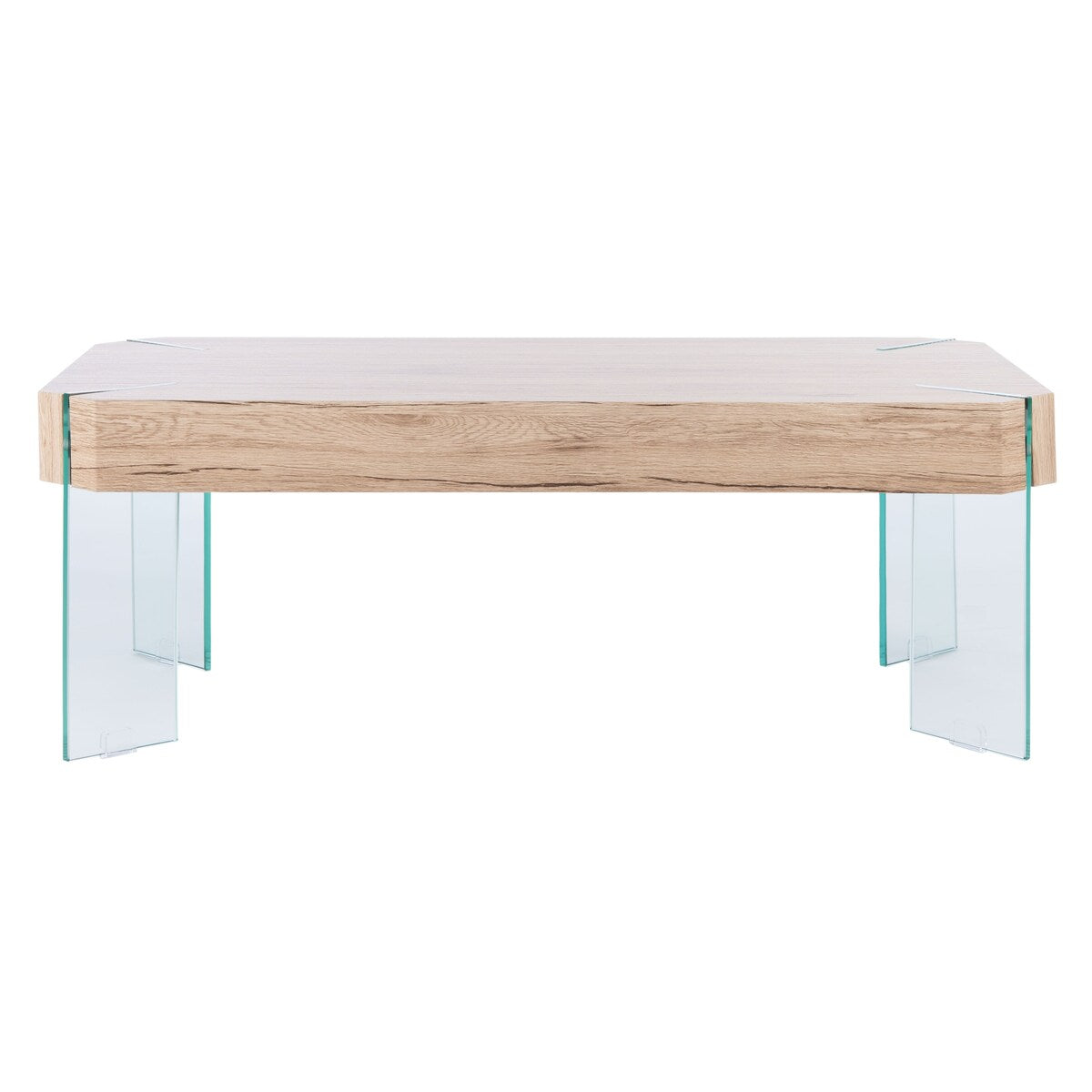 SAFAVIEH Vira Glass Rectangular Coffee Table - 43.3" W x 23.6" L x 15.7" H - 43Wx24Dx16H