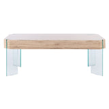 SAFAVIEH Vira Glass Rectangular Coffee Table - 43.3" W x 23.6" L x 15.7" H - 43Wx24Dx16H