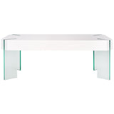 SAFAVIEH Vira Glass Rectangular Coffee Table - 43.3" W x 23.6" L x 15.7" H - 43Wx24Dx16H