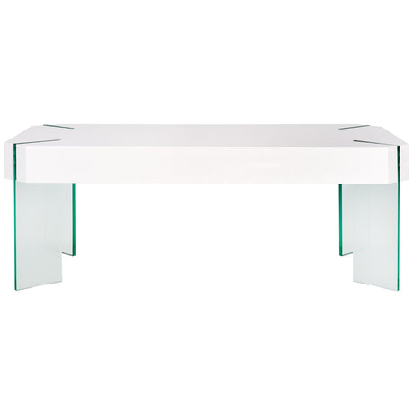 SAFAVIEH Vira Glass Rectangular Coffee Table - 43.3" W x 23.6" L x 15.7" H - 43Wx24Dx16H