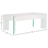 SAFAVIEH Vira Glass Rectangular Coffee Table - 43.3" W x 23.6" L x 15.7" H - 43Wx24Dx16H