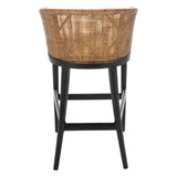 SAFAVIEH Virona Rattan 30-inch Bar Stool - 22.3" W x 20.5" L x 39" H - 22Wx21Dx39H