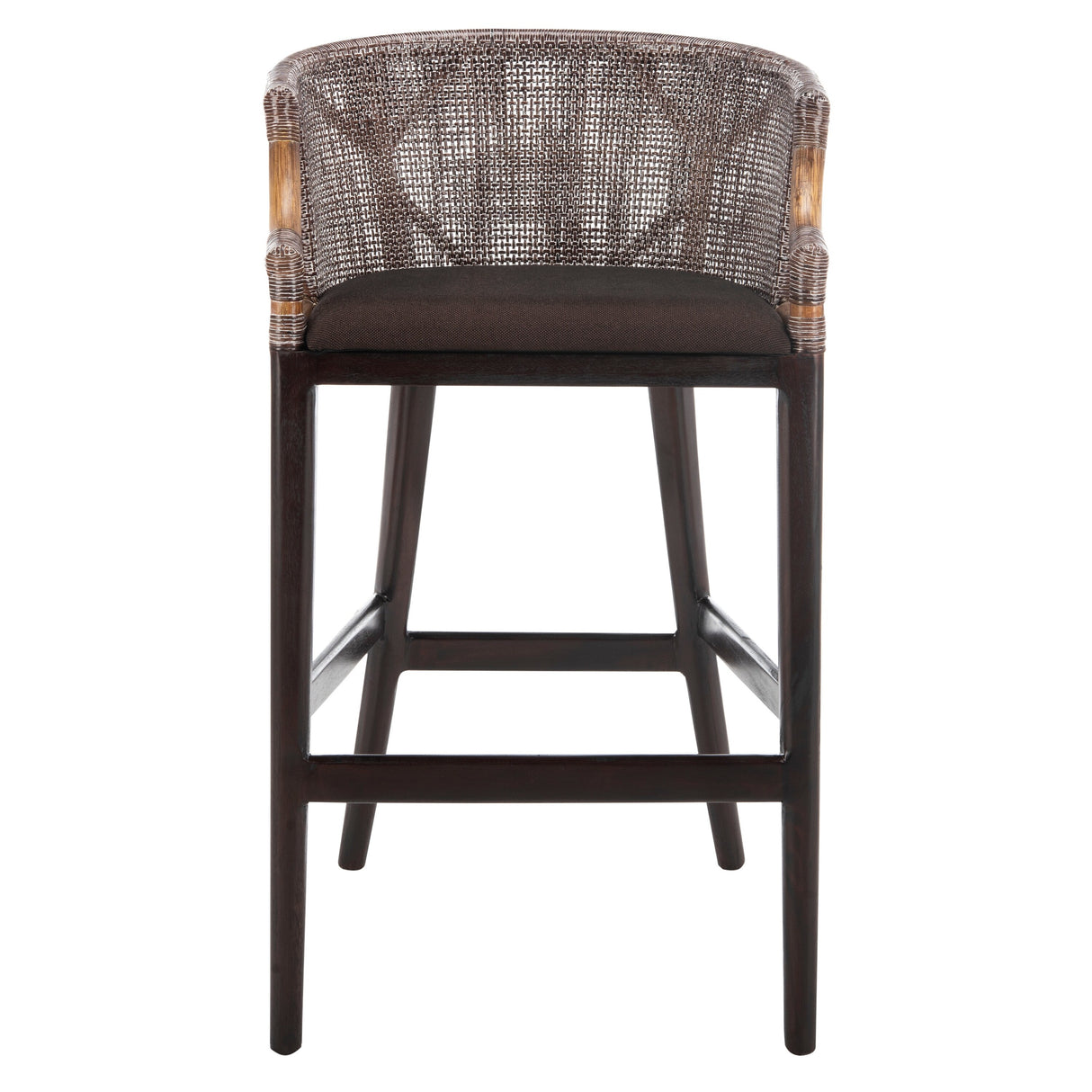 SAFAVIEH Virona Rattan 30-inch Bar Stool - 22.3" W x 20.5" L x 39" H - 22Wx21Dx39H