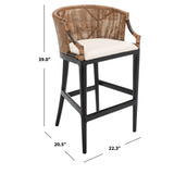 SAFAVIEH Virona Rattan 30-inch Bar Stool - 22.3" W x 20.5" L x 39" H - 22Wx21Dx39H