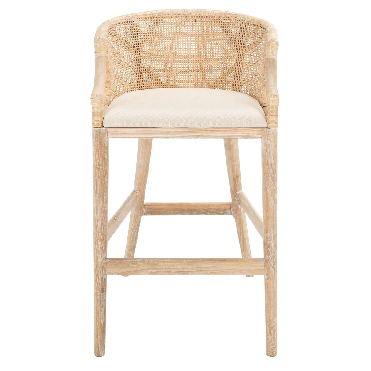 SAFAVIEH Virona Rattan 30-inch Bar Stool - 22.3" W x 20.5" L x 39" H - 22Wx21Dx39H