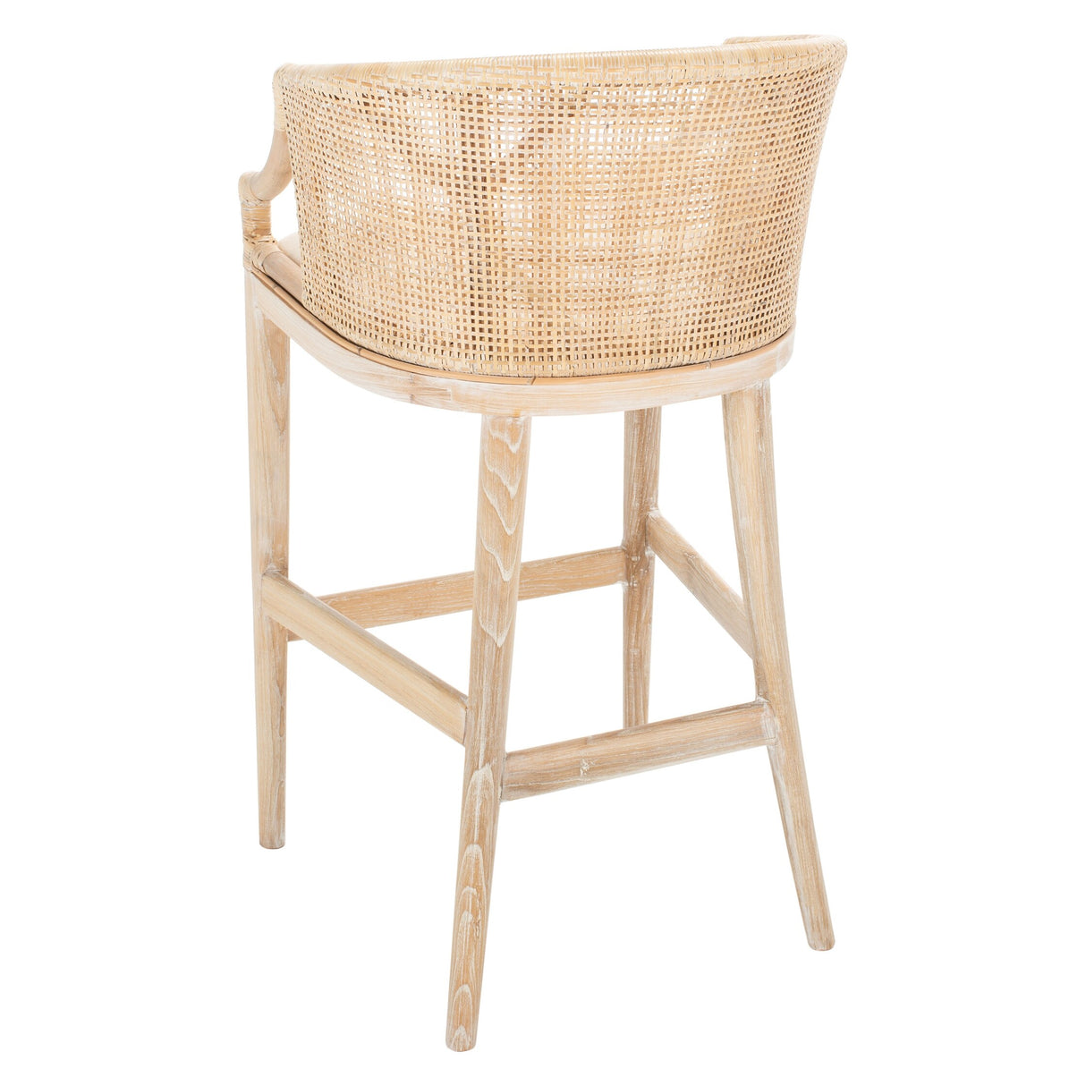 SAFAVIEH Virona Rattan 30-inch Bar Stool - 22.3" W x 20.5" L x 39" H - 22Wx21Dx39H