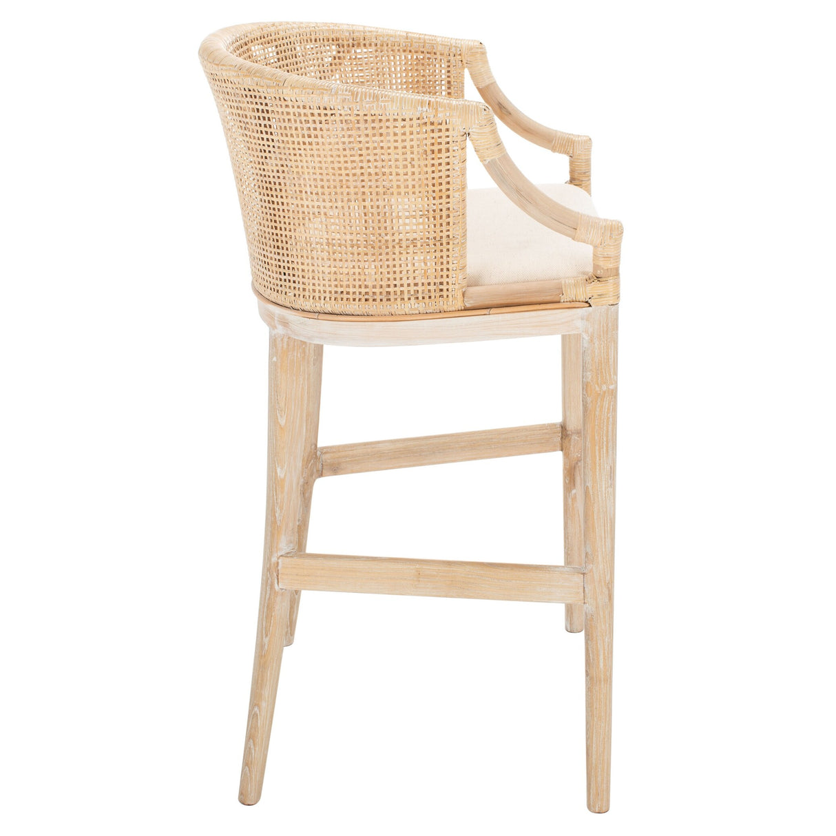 SAFAVIEH Virona Rattan 30-inch Bar Stool - 22.3" W x 20.5" L x 39" H - 22Wx21Dx39H