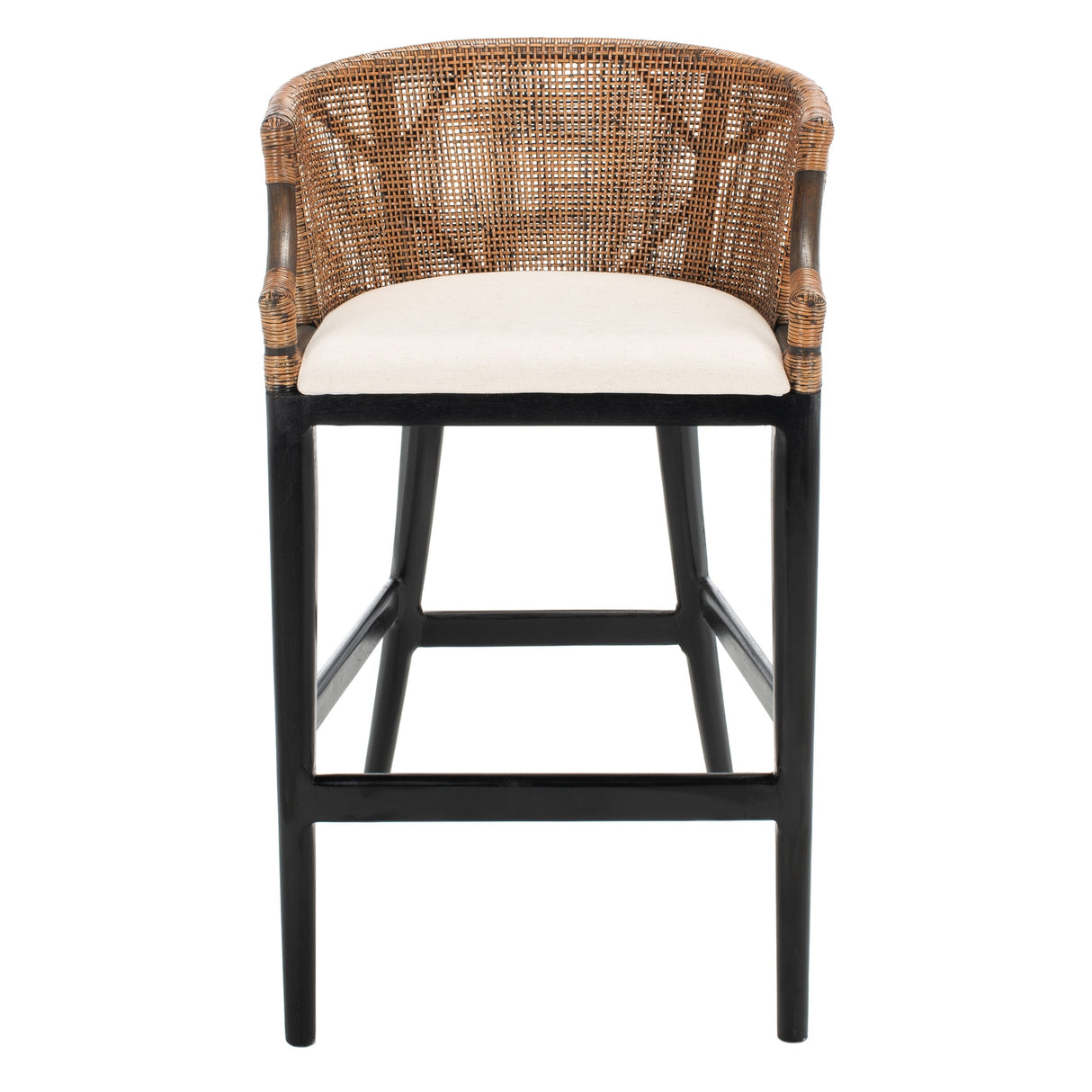 SAFAVIEH Virona Rattan 30-inch Bar Stool - 22.3" W x 20.5" L x 39" H - 22Wx21Dx39H