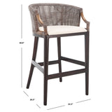 SAFAVIEH Virona Rattan 30-inch Bar Stool - 22.3" W x 20.5" L x 39" H - 22Wx21Dx39H