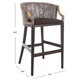 SAFAVIEH Virona Rattan 30-inch Bar Stool - 22.3" W x 20.5" L x 39" H - 22Wx21Dx39H