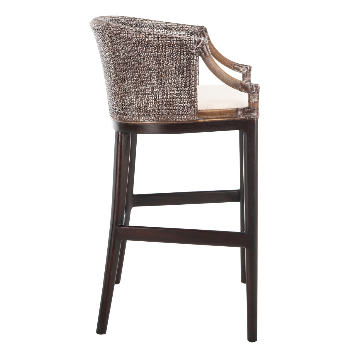 SAFAVIEH Virona Rattan 30-inch Bar Stool - 22.3" W x 20.5" L x 39" H - 22Wx21Dx39H