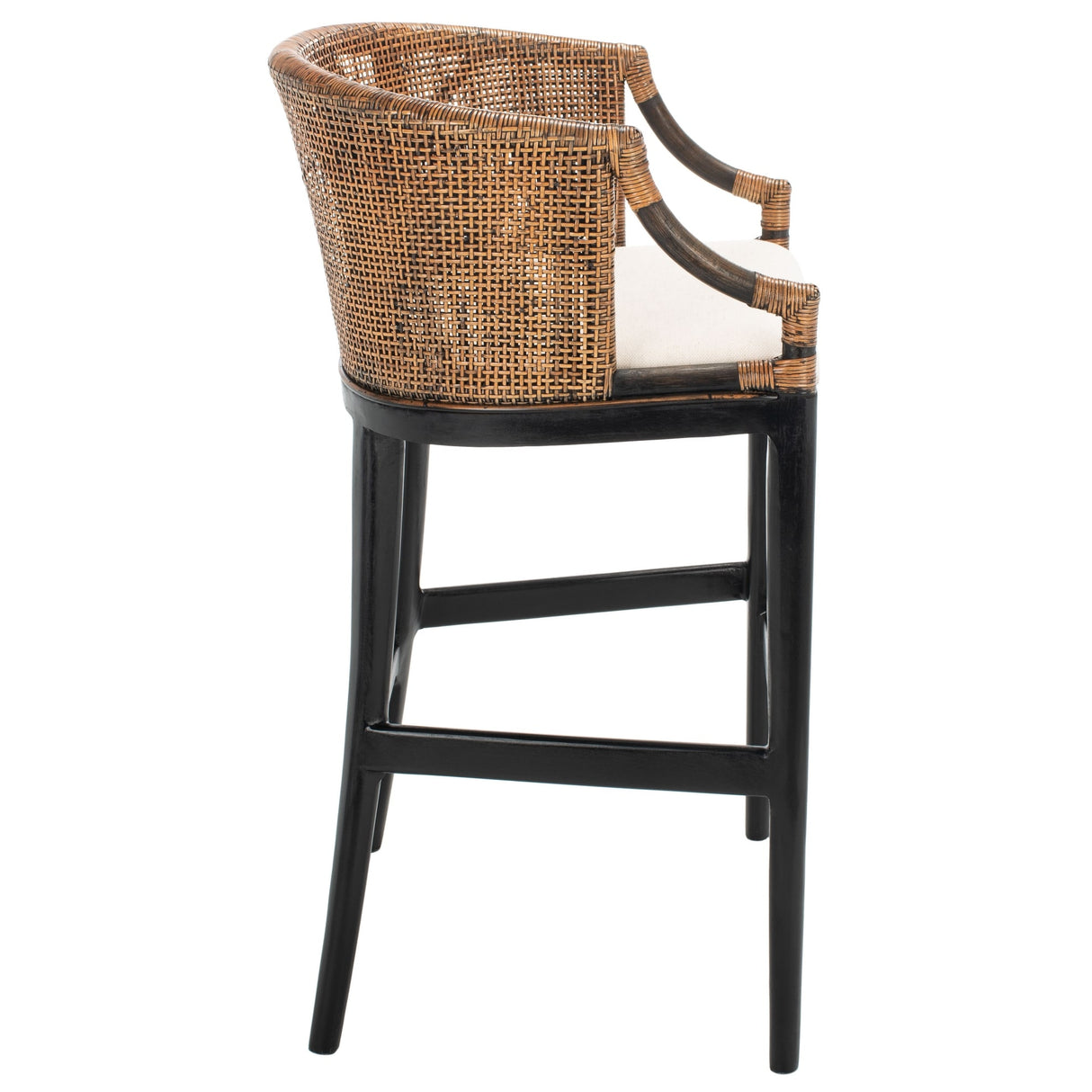 SAFAVIEH Virona Rattan 30-inch Bar Stool - 22.3" W x 20.5" L x 39" H - 22Wx21Dx39H