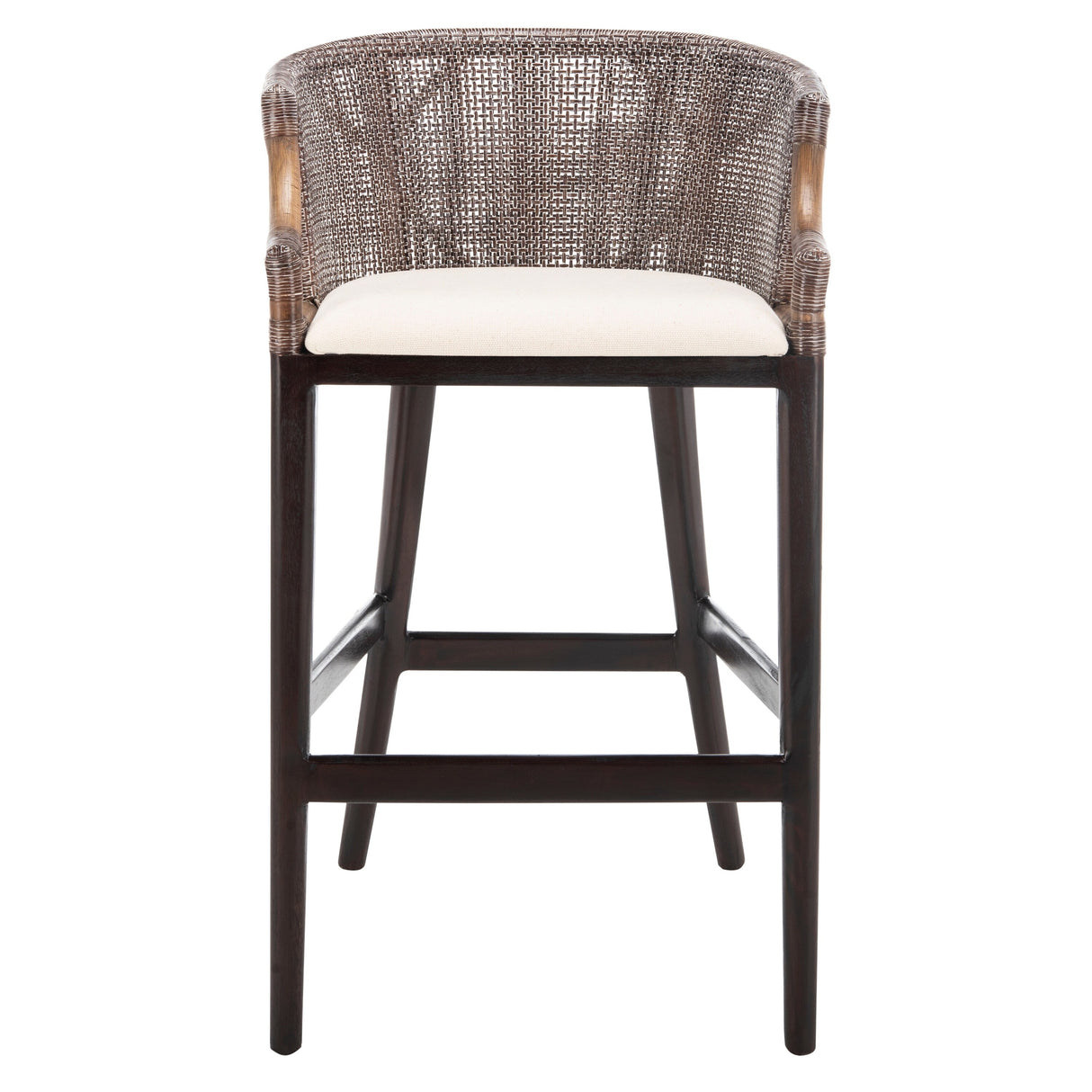 SAFAVIEH Virona Rattan 30-inch Bar Stool - 22.3" W x 20.5" L x 39" H - 22Wx21Dx39H