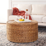 SAFAVIEH Vusala Coastal Wicker Natural Coffee Table (Fully Assembled) - 28.5" x 28.5" x 17" - 29Wx29Dx17H