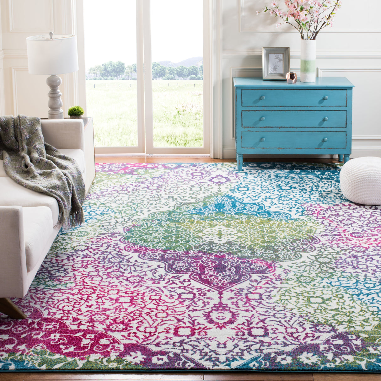 SAFAVIEH Watercolor Sierra Modern Abstract Medallion Rug