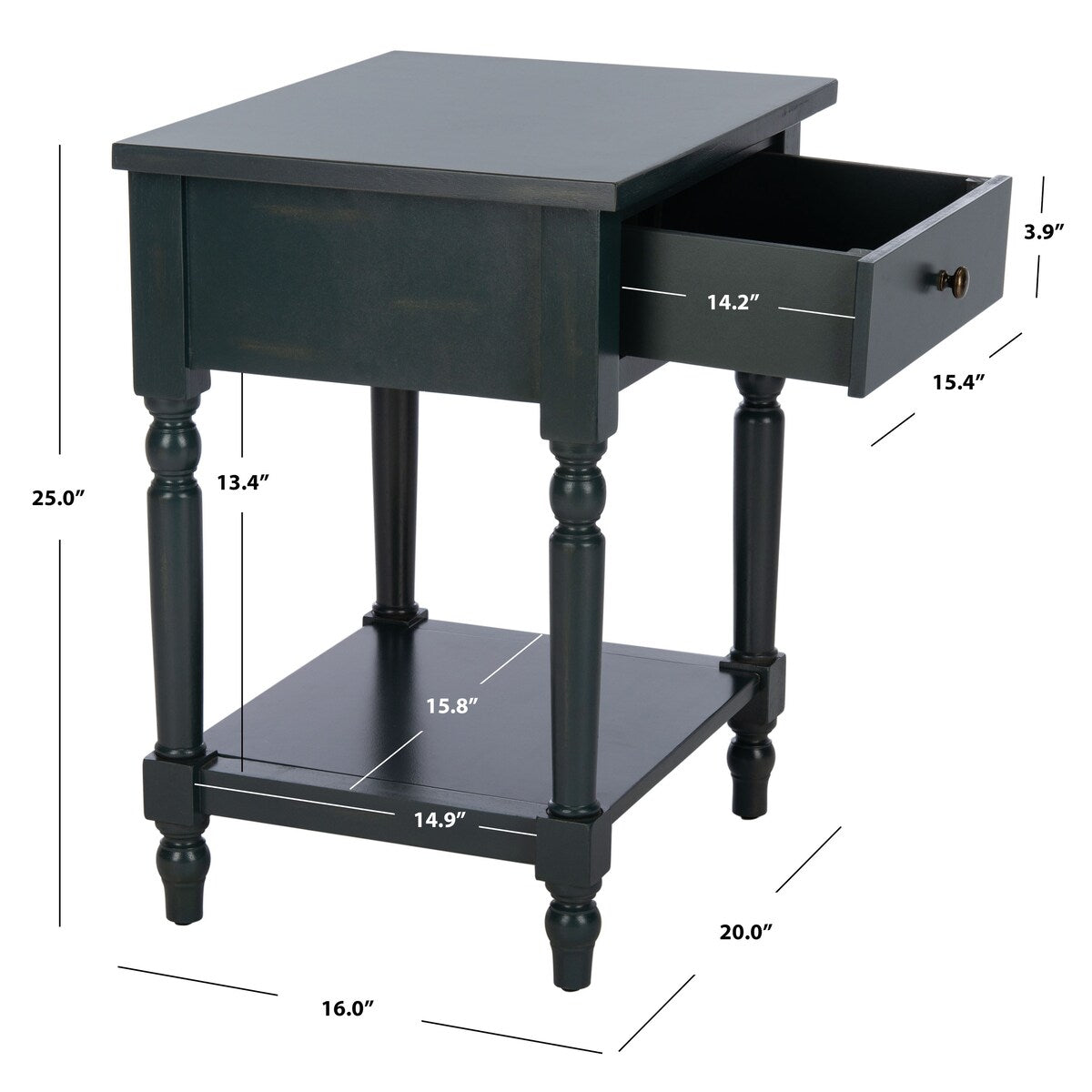 SAFAVIEH Wendel Accent Table - 20" x 16" x 25" - 20Wx16Dx25H