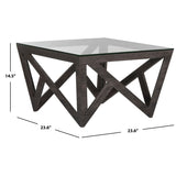 SAFAVIEH Wendy Dark Grey Coffee Table - 23.6" x 23.6" x 14.5" - 24Wx24Dx15H