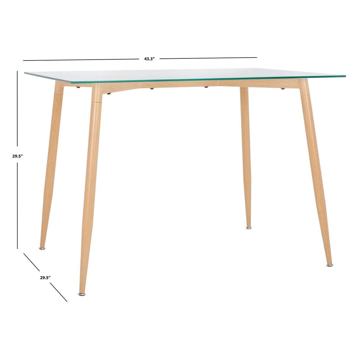 SAFAVIEH Yanka Glass Dining Table - 43" W x 30" D x 30" H - 43Wx30Dx30H