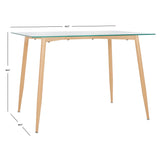 SAFAVIEH Yanka Glass Dining Table - 43" W x 30" D x 30" H - 43Wx30Dx30H