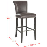 SAFAVIEH Yasmin Black Leather 29-inch Bar Stool - 19Wx23Dx44H