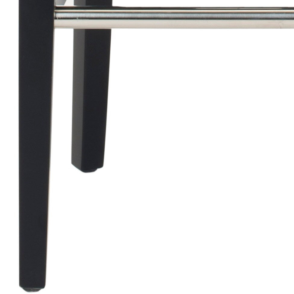 SAFAVIEH Yasmin Black Leather 29-inch Bar Stool - 19Wx23Dx44H