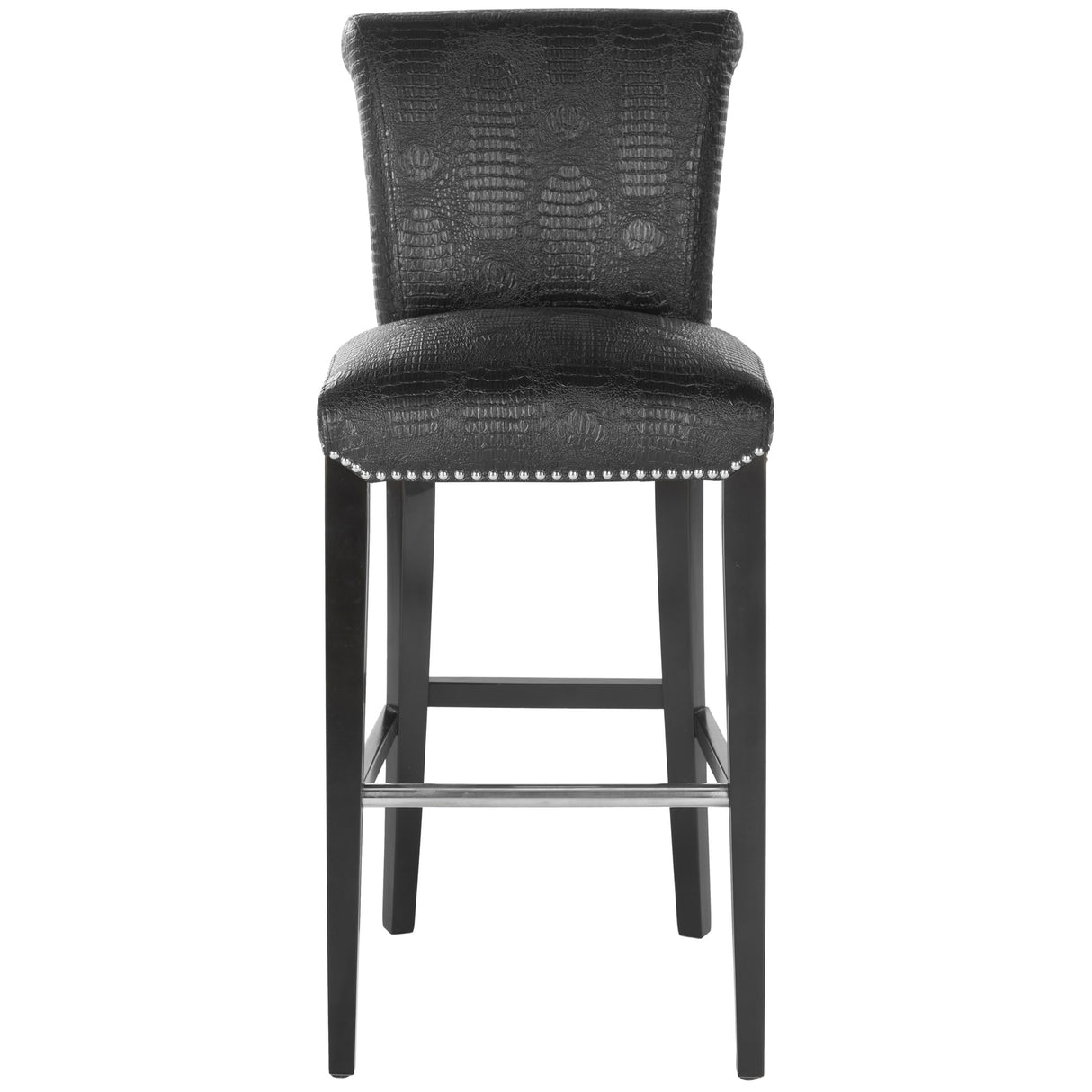 SAFAVIEH Yasmin Black Leather 29-inch Bar Stool - 19Wx23Dx44H