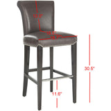 SAFAVIEH Yasmin Black Leather 29-inch Bar Stool - 19Wx23Dx44H