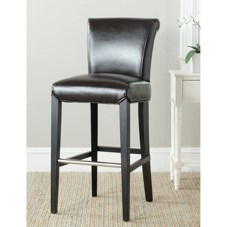 SAFAVIEH Yasmin Black Leather 29-inch Bar Stool - 19Wx23Dx44H