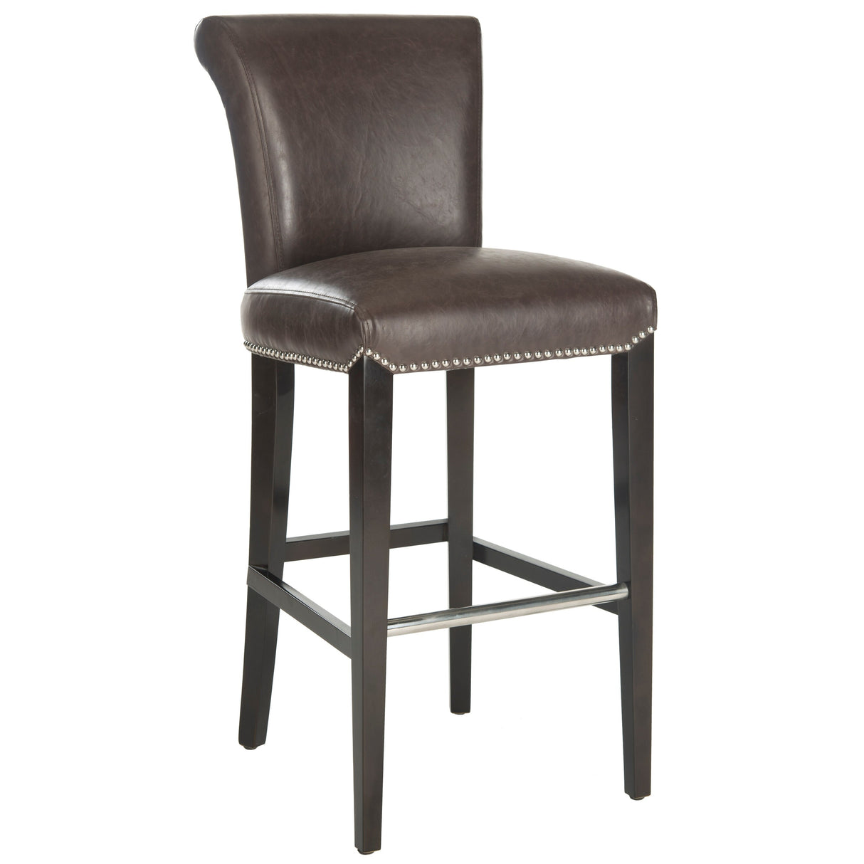 SAFAVIEH Yasmin Black Leather 29-inch Bar Stool - 19Wx23Dx44H