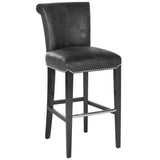 SAFAVIEH Yasmin Black Leather 29-inch Bar Stool - 19Wx23Dx44H