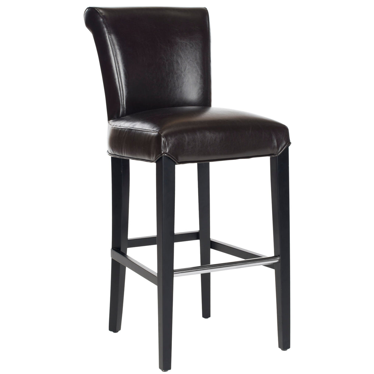 SAFAVIEH Yasmin Black Leather 29-inch Bar Stool - 19Wx23Dx44H