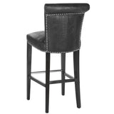 SAFAVIEH Yasmin Black Leather 29-inch Bar Stool - 19Wx23Dx44H